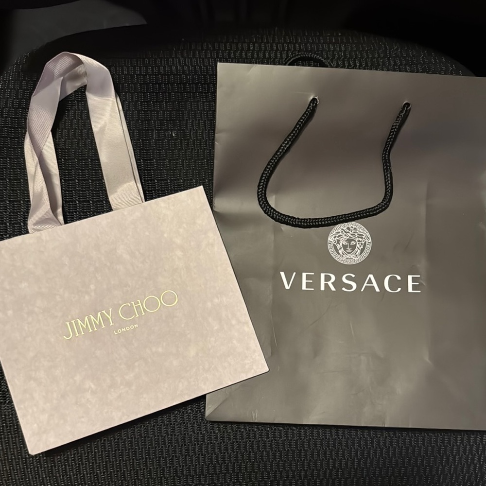 Jimmy Choo and Versace Shopping Bags